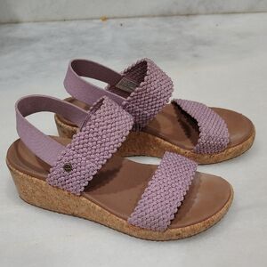 Skechers Mauve Woven Wedge Sandals